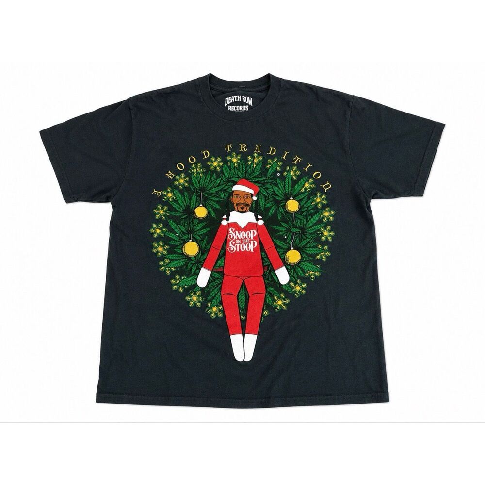Snoop Dogg Snoop On The Stoop Christmas Graphic Tee Death Row Shirt M